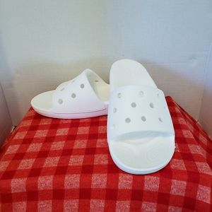 Crocs Iconic Comfort Slip On White Sandals, Women's - 10, Men's - 8